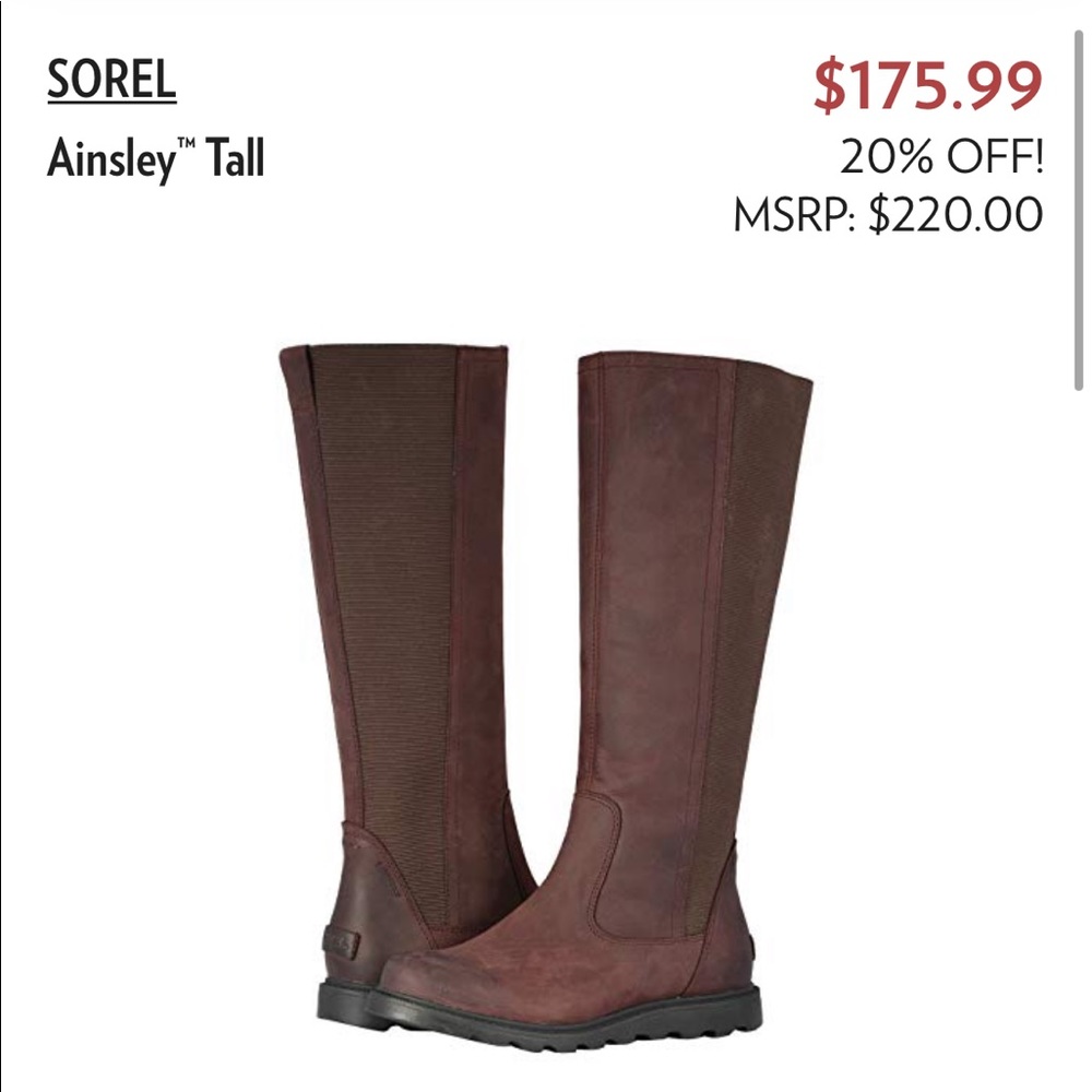 Sorel ainsley tall in cattail color size 7.5